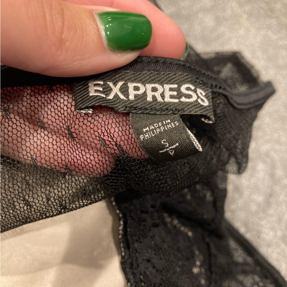 Express Black Lace Bodysuit - Size Small - Picture 4 of 5